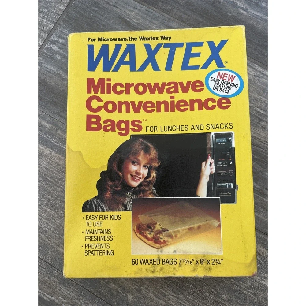 Vtg WAXTEX Waxed Microwave‎ Convenience Bags NOS Prop 60ct 7 13/16